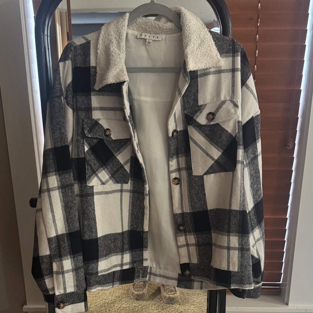 HYFVE women’s  Black and White Plaid Jacket
